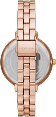 Michael Kors Charley Three-Hand Analog Rose Gold Dial Rose Gold Steel Strap Watch for Women - MK4400