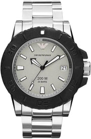 Emporio Armani Bracelet Collection Black Dial Silver Steel Strap Watch For Men - AR5970