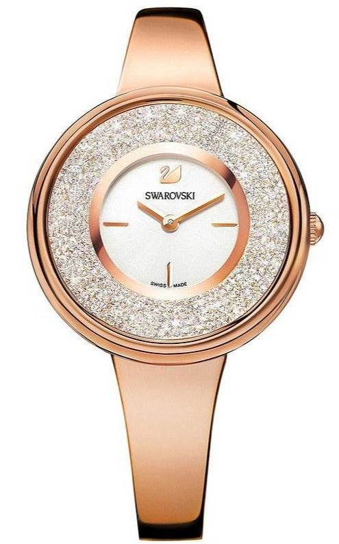 Swarovski Crystalline Bracelet White Dial Rose Gold Steel Strap Watch for Women - 5269250