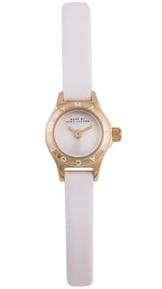 Marc Jacobs Blade White Dial White Leather Strap Watch for Women - MBM1344
