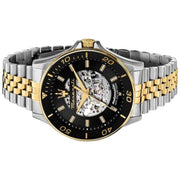 Maserati SFIDA Automatic Skeleton Black Dial Two Tone Steel Strap Watch For Men - R8823140010