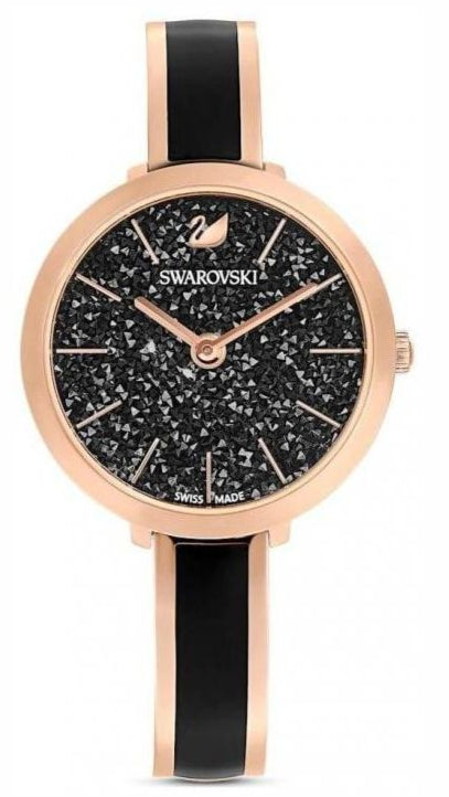 Swarovski Crystalline Delight Black Dial Two Tone Steel Strap Watch for Women - 5580530