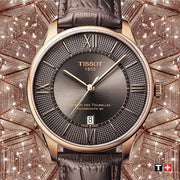Tissot Chemin des Tourelles Powermatic 80 Brown Dial Brown Leather Strap Watch for Men - T099.407.36.448.00