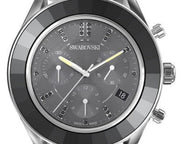 Swarovski Octea Lux Sport Chronograph Black Dial Silver Steel Strap Watch for Women - 5610520
