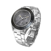 Swarovski Octea Lux Sport Chronograph Black Dial Silver Steel Strap Watch for Women - 5610520