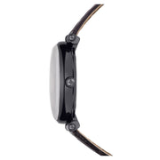 Swarovski Crystalline Wonder Black Dial Black Leather Strap Watch for Women - 5664311