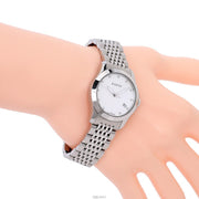 Gucci G Timeless Diamonds Mother of Pearl Dial Silver Steel Strap Watch For Women - YA126504