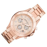 Marc Jacobs Rock Chronograph Rose Gold Dial Rose Gold Steel Strap Watch for Women - MBM3156