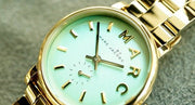 Marc Jacobs Baker Mint Green Dial Gold Steel Strap Watch for Women - MBM3284