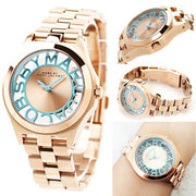 Marc Jacobs Henry Rose Gold Dial Rose Gold Steel Strap Watch for Women - MBM3296