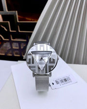 Guess Iconic Quartz Silver Dial Silver Mesh Bracelet Watch For Women - GW0527L1