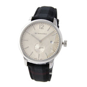 Burberry Classic Round Cream Dial Black Leather Strap Watch for Men - BU10008