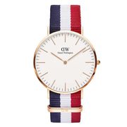 Daniel Wellington Classic Cambridge White Dial Two Tone NATO Strap Watch For Men - DW00100003