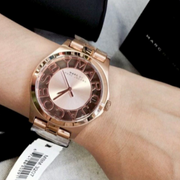 Marc Jacobs Henry Rose Gold Dial Rose Gold Steel Strap Watch for Women - MBM3207