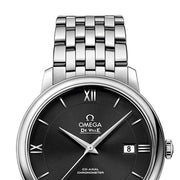 Omega De Ville Prestige Co-Axial Black Dial Silver Steel Strap Watch for Men - 424.10.40.20.01.001