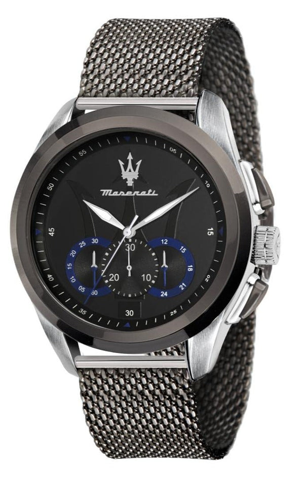 Maserati Traguardo Chronograph Black Dial Mesh Bracelet Watch For Men - R8873612006
