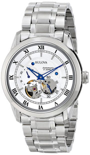 Bulova BVA Series Dual Aperture Silver Dial Silver Steel Strap Watch for Men - 96A118