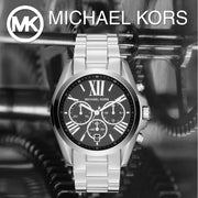Michael Kors Bradshaw Black Dial Silver Steel Strap Watch for Men - MK5705