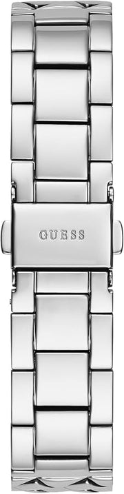 Guess Rumour Quartz Black Dial Silver Steel Strap Watch For Women - GW0613L1