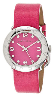 Marc Jacobs Amy Pop Pink Dial Pink Leather Strap Watch for Women - MBM1286