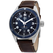 Tag Heuer Autavia Calibre 5 Automatic Blue Dial Brown Leather Strap Watch for Men - WBE5116.FC8266