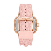 Michael Kors Sidney Multifunction White Dial Pink Silicone Strap Watch For Women - MK7222