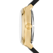 Fossil Everett Automatic Skeleton Black Dial Black Leather Strap Watch for Men - ME3208