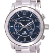 Michael Kors Stop Hunger Chronograph Blue Dial Silver Steel Strap Watch for Men - MK8314