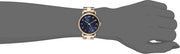 Marc Jacobs Baker Blue Dial Rose Gold Steel Strap Watch for Women - MBM3330