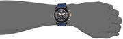 Fossil Modern Machine Chronograph Black Dial Blue Leather Strap Watch for Men - FS5066