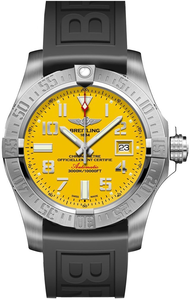 Breitling Avenger II Seawolf Yellow Dial Mens Watch - A1733110/I519/153S
