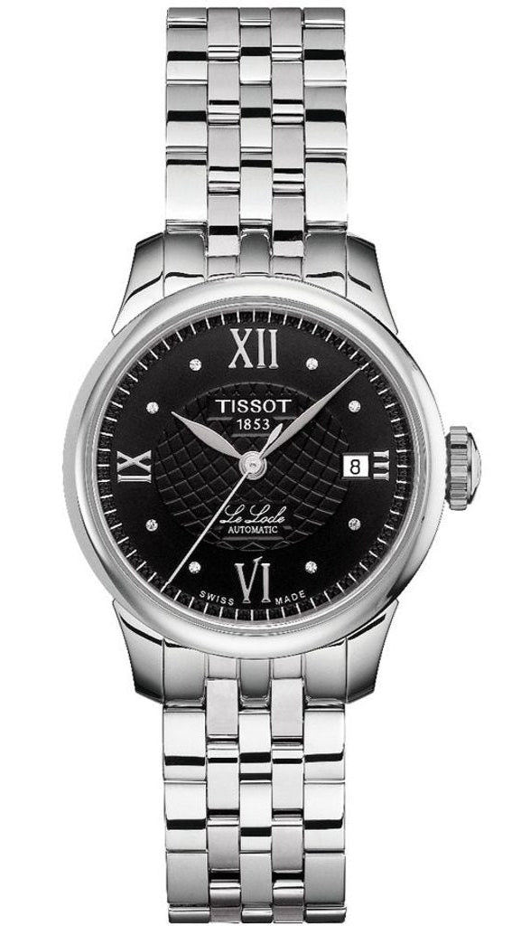 Tissot Le Locle Automatic Lady Black Dial Silver Steel Strap Watch For Women - T41.1.183.56