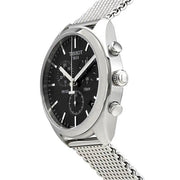 Tissot PR 100 Chronograph Black Dial Silver Mesh Bracelet Watch For Men - T101.417.11.051.01