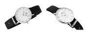 Daniel Wellington Classic Petite Cornwall White Dial Black NATO Strap Watch For Women - DW00100254