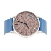 Coach Perry Coffee Dial Blue Leather Strap Watch for Women - 14503475