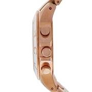 Marc Jacobs Blade Chronograph White Dial Rose Gold Steel Strap Watch for Women - MBM3082