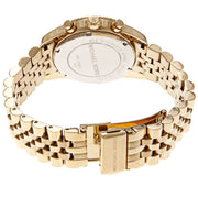 Michael Kors Lexington Chronograph Gold Dial Gold Steel Strap Watch for Women - MK5556