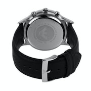 Emporio Armani Giovanni Chronograph Black Dial Black Leather Strap Watch For Men - AR11431