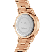Daniel Wellington Iconic Link White Dial Rose Gold Steel Strap Watch for Women - DW00100213