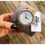 Michael Kors Darci White Dial Gold Steel Strap Watch for Women - MK3727