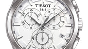 Tissot Couturier Chronograph White Dial Brown Leather Strap Watch For Men - T035.617.16.031.00