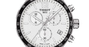 Tissot Quickster Chronograph NBA Golden State Warriors White Dial Two Tone NATO Strap Watch for Men - T095.417.17.037.15