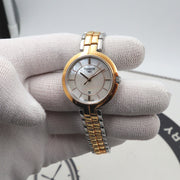 Tissot Flamingo Mother of Pearl White Dial Two Tone Steel Strap Watch For Women - T094.210.22.111.01
