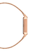 Daniel Wellington Quadro Melrose Green Dial Rose Gold Mesh Strap Watch For Women - DW00100437