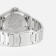 Emporio Armani Three Hand Green Dial Silver Steel Strap Watch For Men - AR11338
