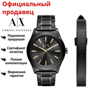 Armani Exchange Nico Analog Black Dial Black Steel Strap Watch For Men - AX7102