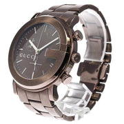 Gucci G Chrono Brown Dial Brown Steel Strap Watch For Men - YA101341