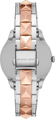 Michael Kors Runway Mercer Crystals Silver Dial Two Tone Steel Strap Watch For Women - MK6716
