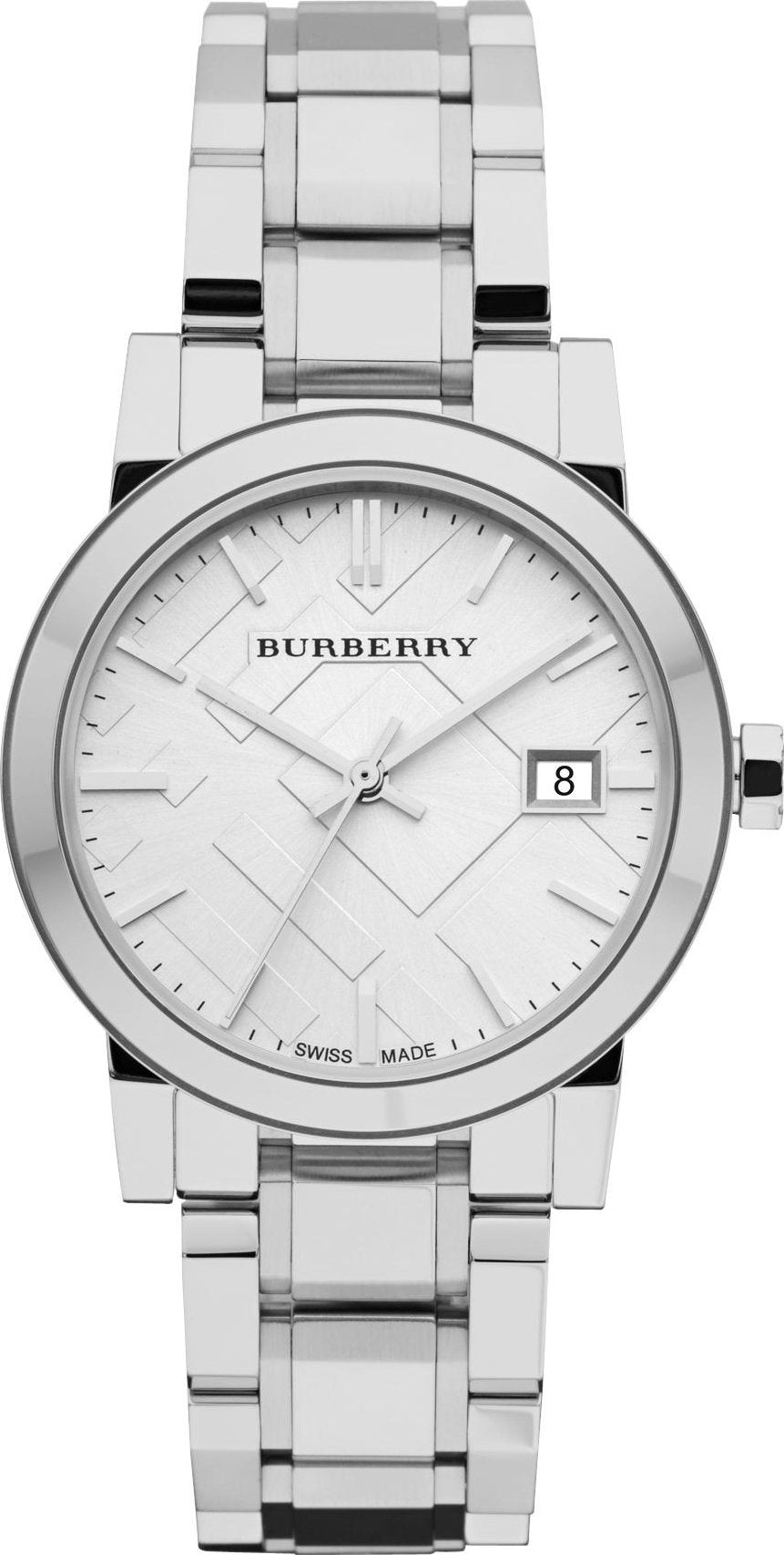 Burberry The City White Dial Silver Steel Strap Watch for Women - BU9100