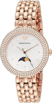 Emporio Armani Rosa Mother of Pearl Dial Rose Gold Steel Strap Watch For Women - AR11462